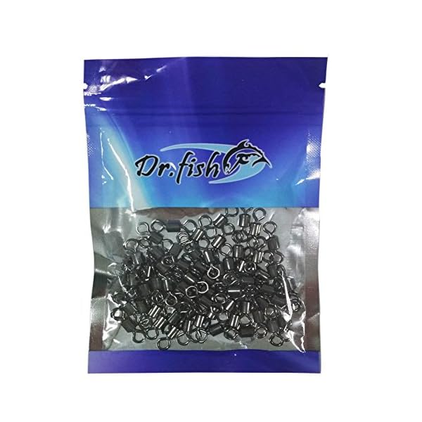 SPRING-EVENT-DrFish-Rolling-Barrel-Fishing-Swivel-Stainless-Steel-Black-Nickel-30Lb-to-350-Lb