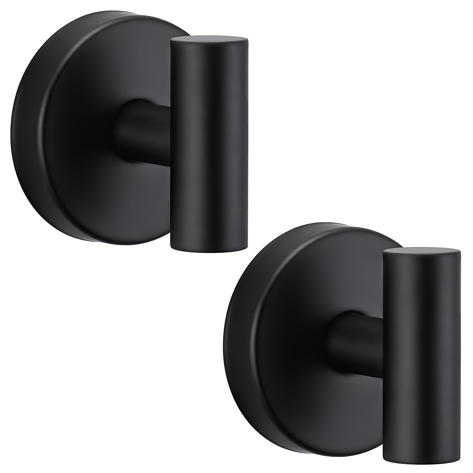 Photo 1 of warlve Suction Cup Hooks No Drill Stainless Steel Shower Hooks Towel Hook Robe Hook Heavy Duty on Smooth and Non-Porous Surfaces in Bathrooms Kitchen Bedroom (2, Matte Black)