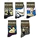 Wrapables Famous Painting Masterpiece Artwork Crew Socks (5 pairs), Collection 2