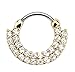Lined Paved Clear Gems Gold IP 316L Surgical Steel Round Septum Clicker 115GC