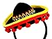 KINREX Cinco de Mayo Sombrero Headband - Mexican Fiesta Party Hat Decorations - Red Ball Fringe Mini Costume - One Size Fits All