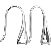 Beebeecraft 1 Box 2 Pairs Ear Wires Earring Hooks Rhodium Plated 925 Sterling Silver 18.5mm Earring Hooks with Pinch Bails for DIY Jewellery Making