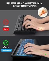 SABLUTE Wired Large Print Keyboard with Backlight, Wrist Rest, Phone Holder view 3