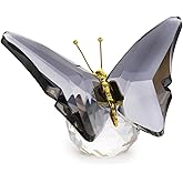 Grey Crystal Butterfly Figurines Gifts for Women, Flying Butterfly Collectible Figurines Paperweights Crystal Animals Figurines for Tabletop Home Decor (Grey)