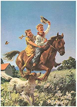 Laughing Elephant - A Boy and A Girl Riding a Horse