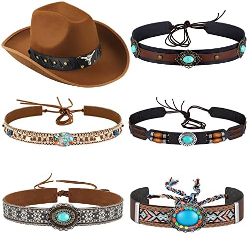 Amazon.com: Native Sunflower Concho Hatband Turquoise Onyx  display picture 2