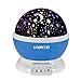 LOBKIN Musical Night Light Constellation Night Light Projector Lamp 360 Degree Rotating 3 Mode Romantic Cosmos Star Sky Moon Bedroom Light for Children,Baby Bedroom,Christmas Gifts,Blue
