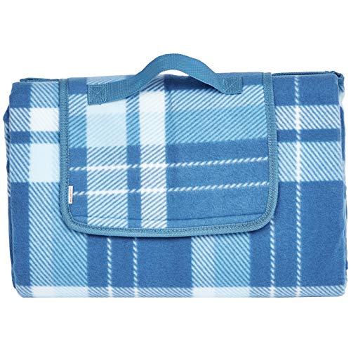 Amazon Basics Picnic Blanket with waterproof backing, 150 x 195 cm Blue