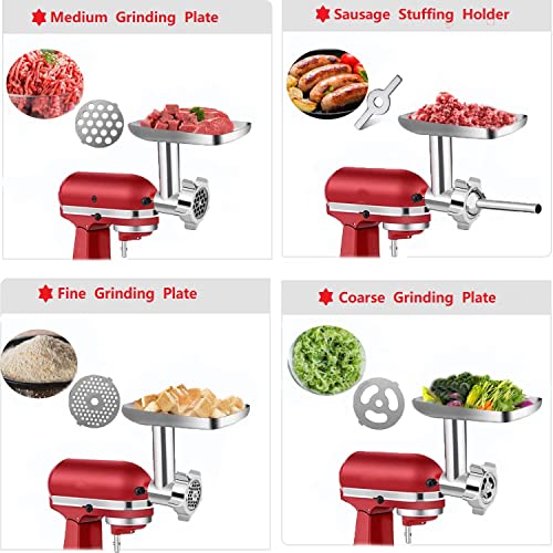 Metal Food Grinder Attachment for KitchenAid Stand Mixers， Meat Grinder