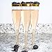 Gold Glitter Plastic Champagne Flutes: Elegant Clear Plastic Champagne Glasses Set for Formal Events - Bulk Disposable Champagne Flutes for Parties, Wedding Toasting, Showers and More - 30 Piec