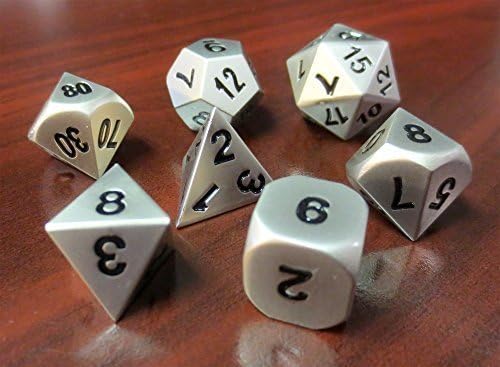 Metallic Essence Metal Dice Set in Brushed Aluminum Finish