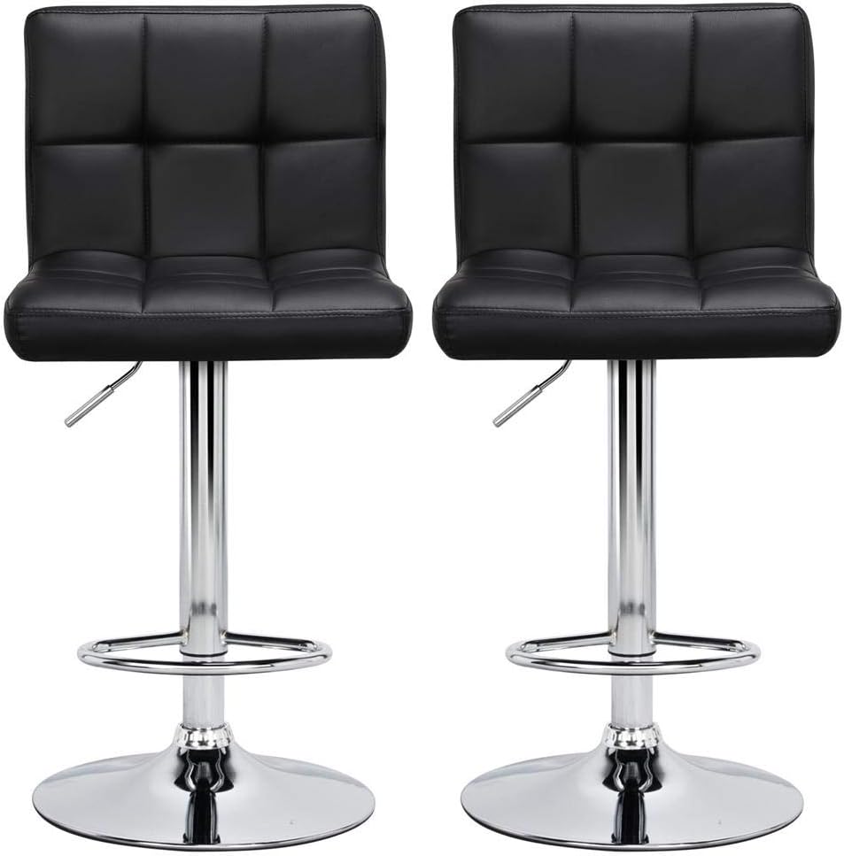 Yaheetech X-Large 41cm Base Barstools Set of 2 Kitchen Breakfast Bar Stools Bar Chair for Kitchens Black