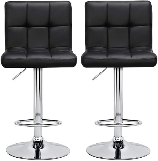 Amazon Com Topeakmart 2pcs Adjustable Modern Bar Stools Swivel Pu