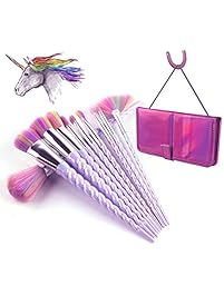 Unicorn Makeup Brushes Set Make up Brushes Professional Foundation Powder Eyeshadow Blending Concealer Cosmetics Tools Brushes Kit with Case (10 Pcs)