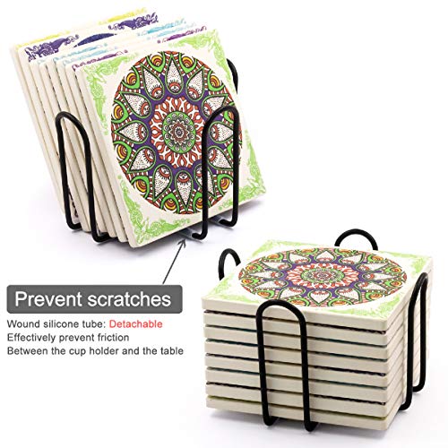 Coaster Holder Black Iron Metal Wire 4.5 Inch-Fits 4 to 9 Pieces of Round and Square Coasters,Set of 2 Pack - Thumbnail 6
