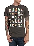 Nintendo Men's Pixel Cast T-Shirt (X-Small, Dark Grey Heather)