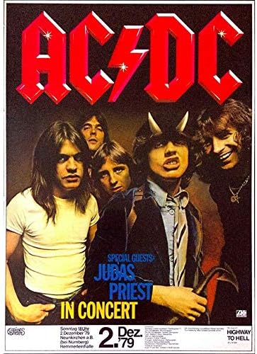 Eliteprint Vintage Band Acdc V1 Music Rock Roll Concert Gig Advertisement A3 Poster On 250gsm Print Material Wall Art Reproduction Amazon Co Uk Kitchen Home