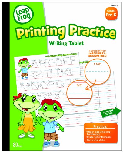LeapFrog Printing Practice Writing Tablet with Ruled Guidelines for Grades Pre-K 80 Sheets per Pad (19441)