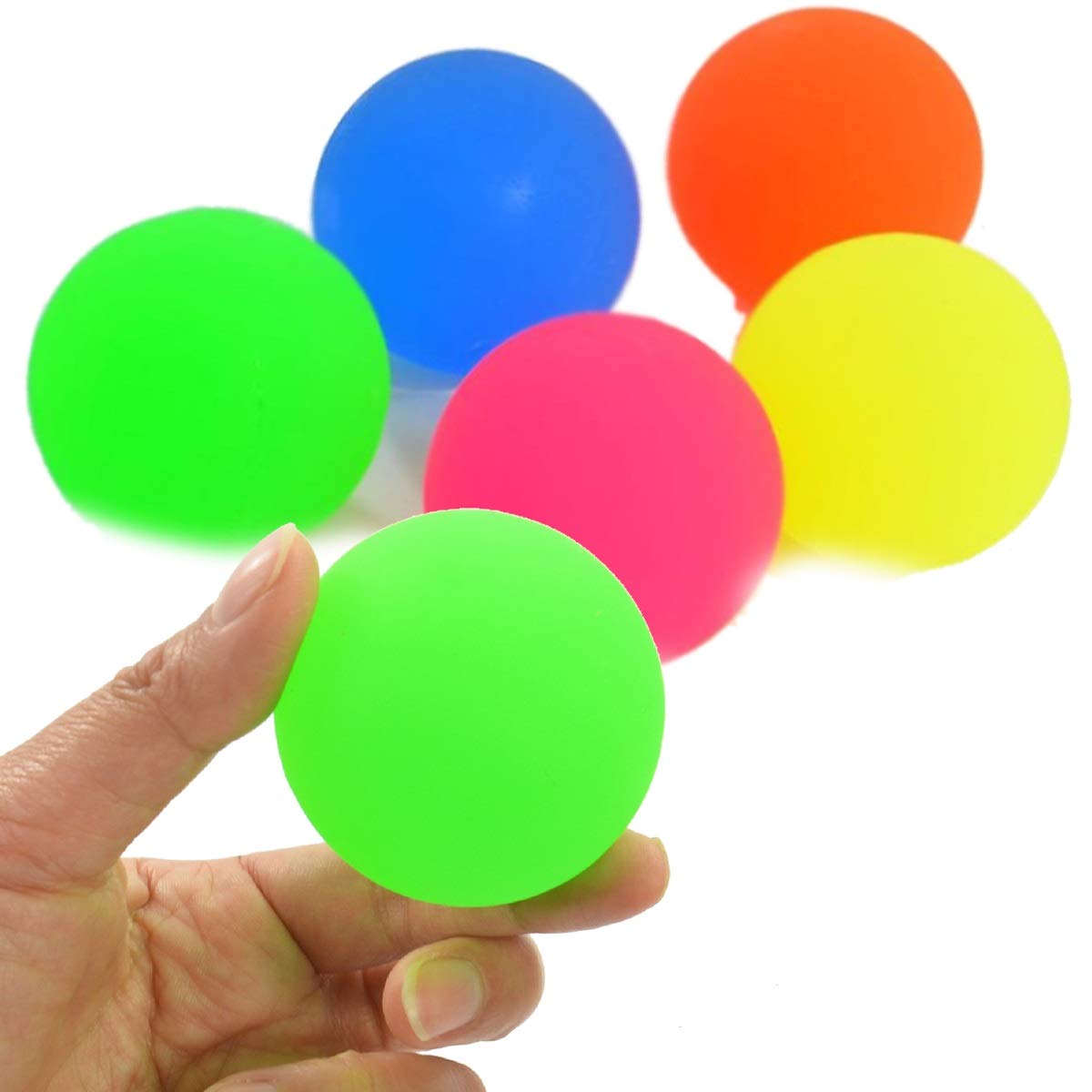 Flummi Large Rubber Ball (XL, Approx. 60 mm, Pack of 3), Multi-Colour