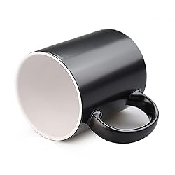 HOMEYES Black Novelty Coffee Mugs, 330 ML 11.2