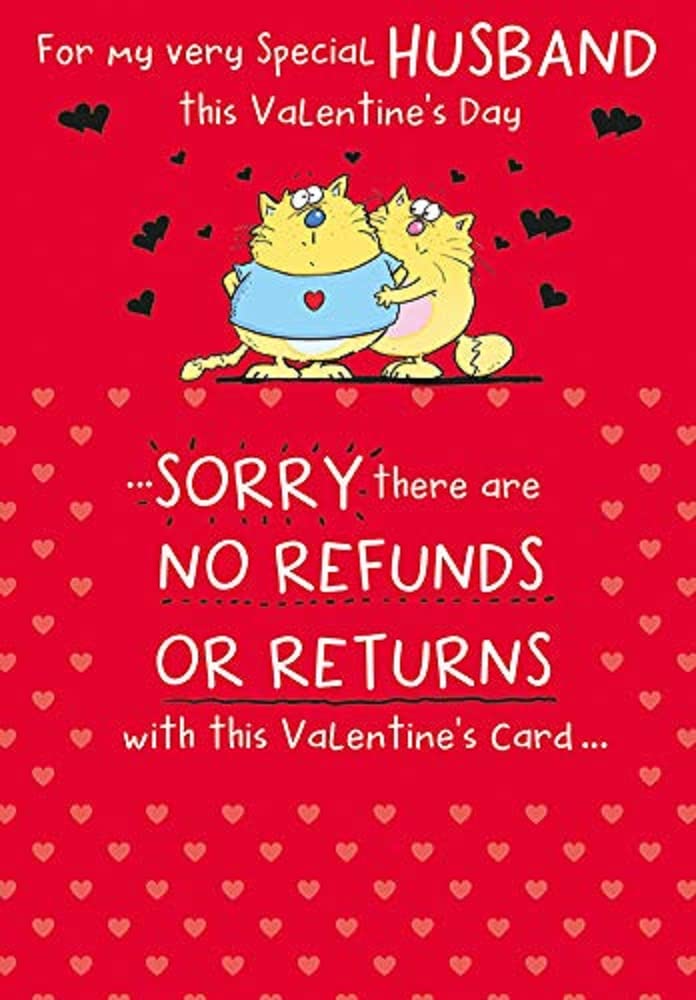 Piccadilly Greetings Humour Valentine'S Card Husband - 9 x 6 Inches - Regal Publishing