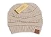 BYSUMMER C.C Warm Soft Cable Knit Slouch Beanie Hat (New Beige)