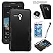 Phonelicious for JITTERBUG SMART (5.5” SCREEN) Case [Heavy Duty] [Shock Absorption] [Drop Protection] [Hybrid Armor] Rugged Impact Phone Cover + Screen Protector Stylus (BLACK)