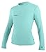O'Neill Wetsuits UV Sun Protection Women's 24-7 Hybrid Long Sleeve Tee Sun Shirt Rash Guard, Seaglass, Small