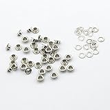 100pcs 5mm Silver Plated Round Grommets Eyelet Rivet Cap