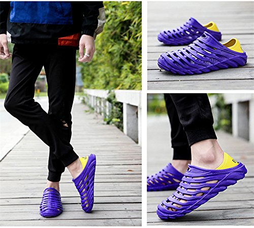 Kqpoinw Summer Unisex Garden Clogs Walking Slippers Lightweight Breathable Sandals Anti-Slip Quick Drying Beach Water Shoes ((Men)6.5 US/40 EU=9.84", Blue)