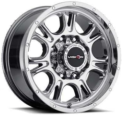 18 inch 18x8.5 Vision Off-Road Fury Phantom Chrome wheel rim; 6x135 bolt pattern with a +25 offset. Part Number: 399-8836PC25