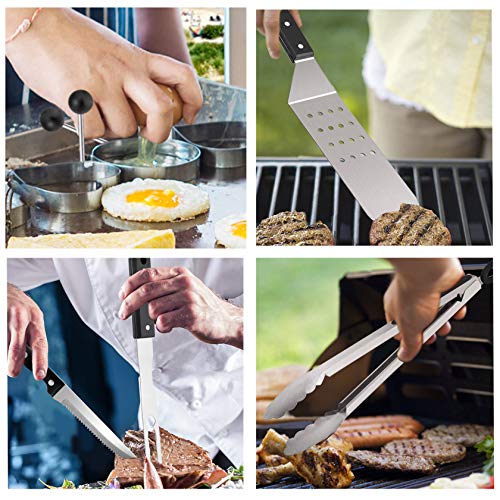 Leonyo Griddle Accessories Tool Set of 11, Stainless Steel Metal