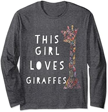 Unisex Girls Giraffe Shirt - This Girl Loves Giraffes T Shirt Small Dark Heather