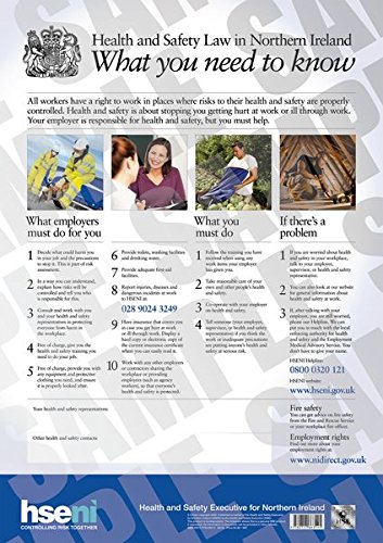 HSE Books HSE02 Health and Safety Law In Northern Ireland: What You Need To Know (A4 Laminated HSENI Standard Version): what you need to know (A2 poster)