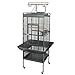 SUPER DEAL PRO 61”/ 68” 2in1 Large Bird Cage with Rolling Stand Parrot Chinchilla Finch Cage Macaw Conure Cockatiel Cockatoo Pet House Wrought Iron Birdcage, Black (61”)thumb 2