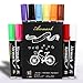 Airmark Liquid Chalk Markers Washable Pens,10 Colored Erasable with 42 Reusable Chalkboard Labels,Neon Plus Earth Colors 6mm Reversible Tip