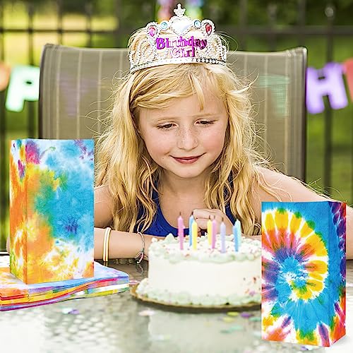 TOXOY 58PCS Tie Dye Gift Bags, Tie Dye Party Favor Bags Camouflage Treat Bags Colorful Goody Bags for Tie Dye Party Kids Birthday Party