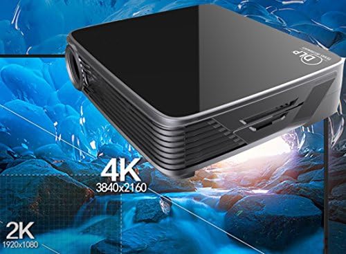 4K Projector,SJY Android5.1 DLP Home Theater Projector Mini Portable Build in Wifi Quad Core CPU Full 3d Screen Zoom Bluray 3d VGA Usb Av Hdmi Bluetooth4.0 4K TV Chips LED Lamp Black