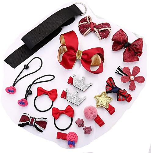 Frealm 18PCS Baby Girls Hair Bows Princess Style Hair Clips Barrettes Hair Ties Hairpins for Toddlers Infants Kids