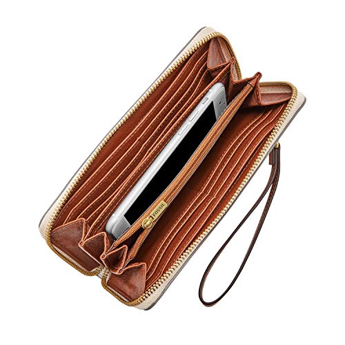 Fossil Women's Tara Leather Zip Around Clutch Wallet - RFID Blocking Card Holder