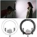 Neewer DVR-160TVC 19 inches Ring Light and Stand Lighting Kit - SMD LED Ring Light(3200-5600K,95+) with 4 Quarters ON/Off Switch, 9 feet Stand for Makeup, Portrait Photography and Video Recording