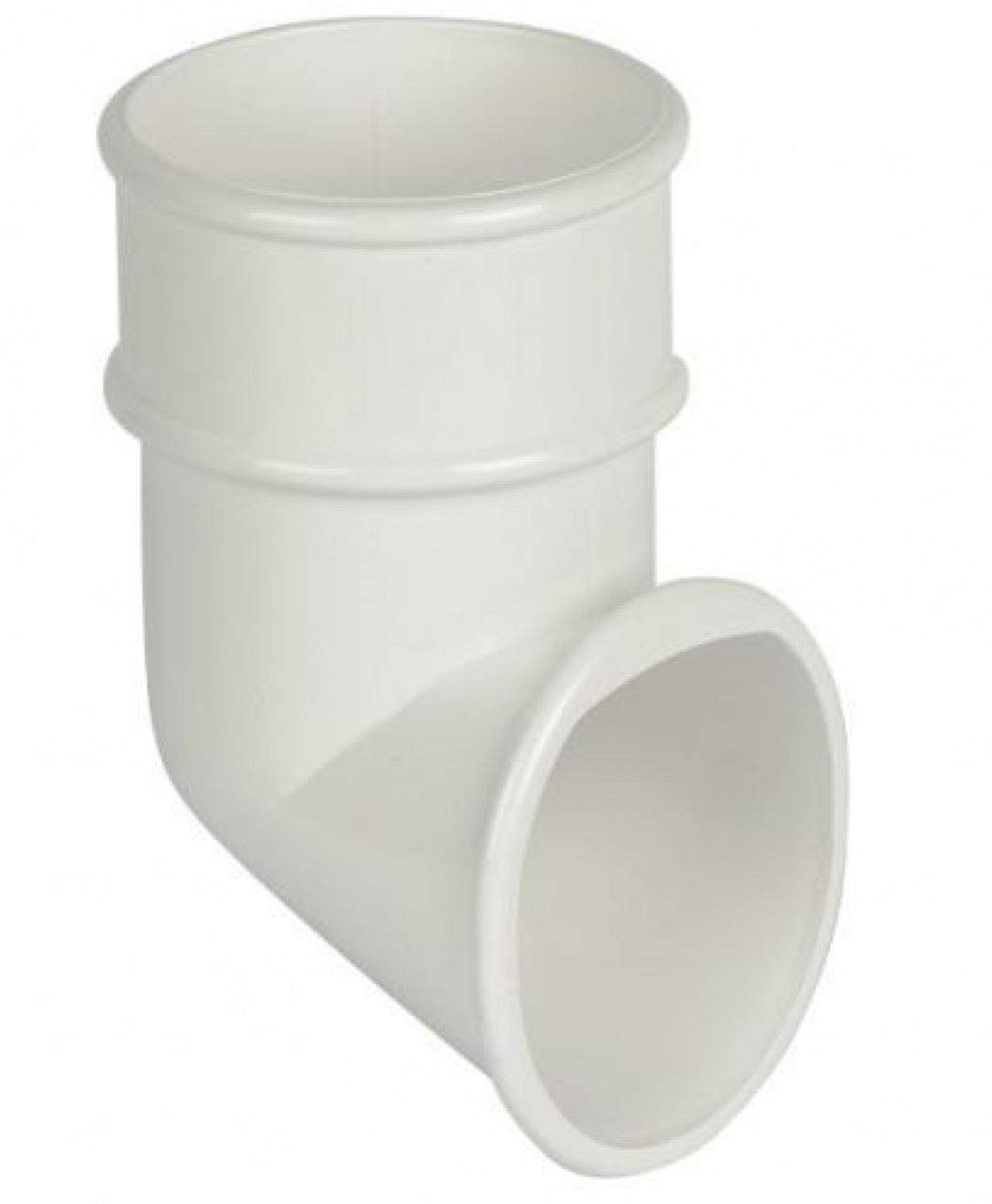 FLOPLAST 68mm Round Gutter Pipe Shoe - White - Pack of 2
