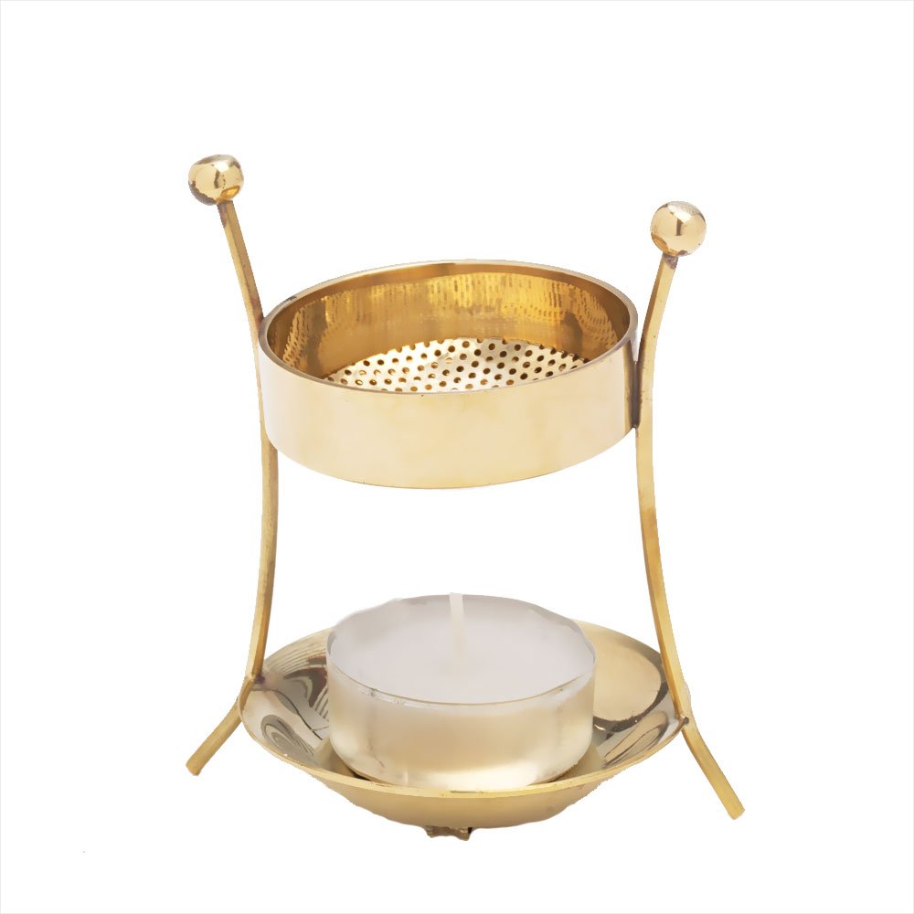 NKlaus incense stand with tea light brass handmade gift 2940