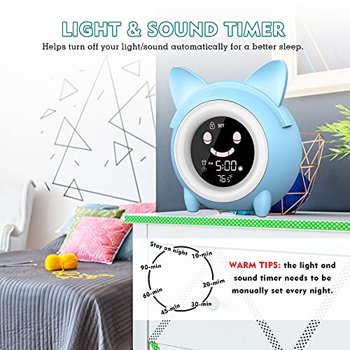Kids Alarm Clock for Kids, Toddlers Alarm Clock Sleep Training Clock