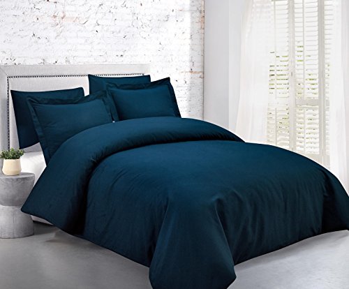 Mellanni Duvet Cover Set Royal-Blue - Double Brushed Microfiber 1800 Bedding Collection with Extra Pillowcases - Wrinkle, Fade, Stain Resistant - Hypoallergenic - 5 Piece (Full/Queen, Royal Blue)