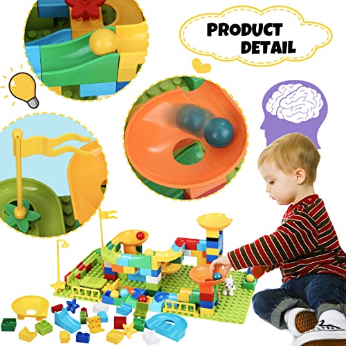 Mimax Marble Run, Marble Runs Toy for Kids, DIY Building Blocks Marble Runs Fun Educational Toys