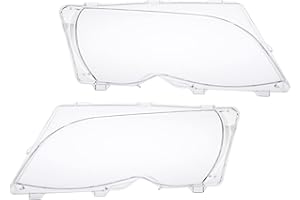 X AUTOHAUX 1 Pair Left Right Car Front Headlight Headlamp Lens Cover PC Shell for BMW 4 Door 63126924045 63126924046