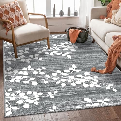 WTHYGB Teppich Läufer Flur Teppichläufer Küchenläufer Küche Teppiche rutschfest Waschbar Bettvorleger für Flur Waschküche, 120x170cm Grau Blau