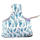 Unime Knitting Tote Bag Canvas Yarn Storage Organizer Bag for knitting Needles, Yarn and Crochet Supplies (L16.5''×H9'') (Cactus)
