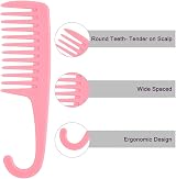 tiopeia 3pk Wide Tooth Comb for Wet Curly Hair Detangling Long Hair Shower Comb view 5